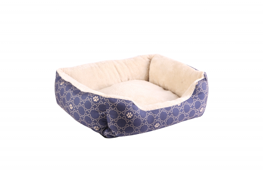 Pawise Washable Comfortable Pet Bed Heated Durable Soft Fabric Memory Foam With Vintage Printing Pet Bed Dog Cats