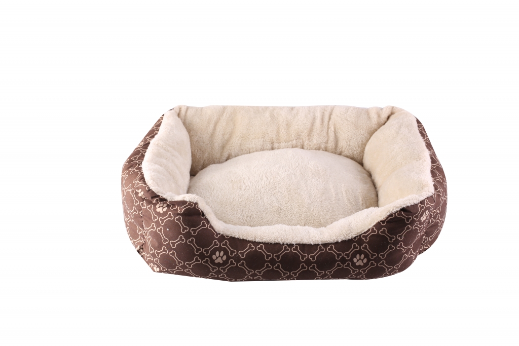 Pawise Washable Comfortable Pet Bed Heated Durable Soft Fabric Memory Foam With Vintage Printing Pet Bed Dog Cats