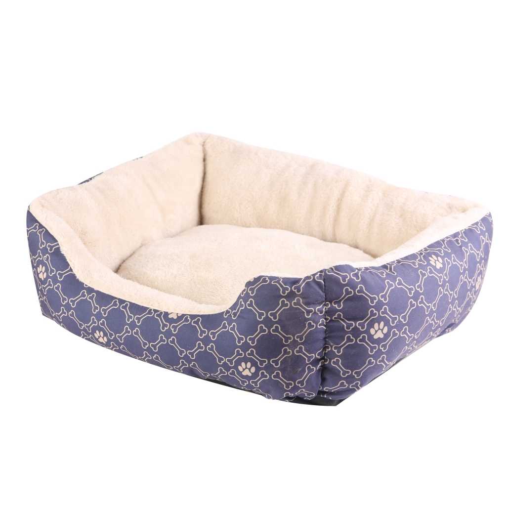 Pawise Washable Comfortable Pet Bed Heated Durable Soft Fabric Memory Foam With Vintage Printing Pet Bed Dog Cats