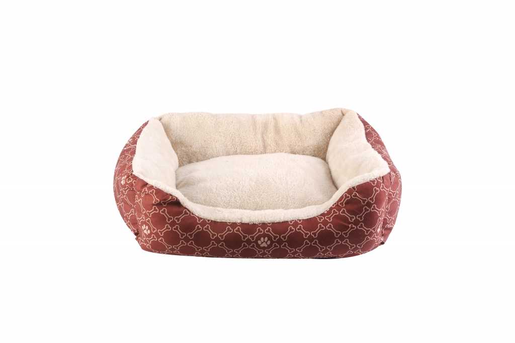 Pawise Washable Comfortable Pet Bed Heated Durable Soft Fabric Memory Foam With Vintage Printing Pet Bed Dog Cats