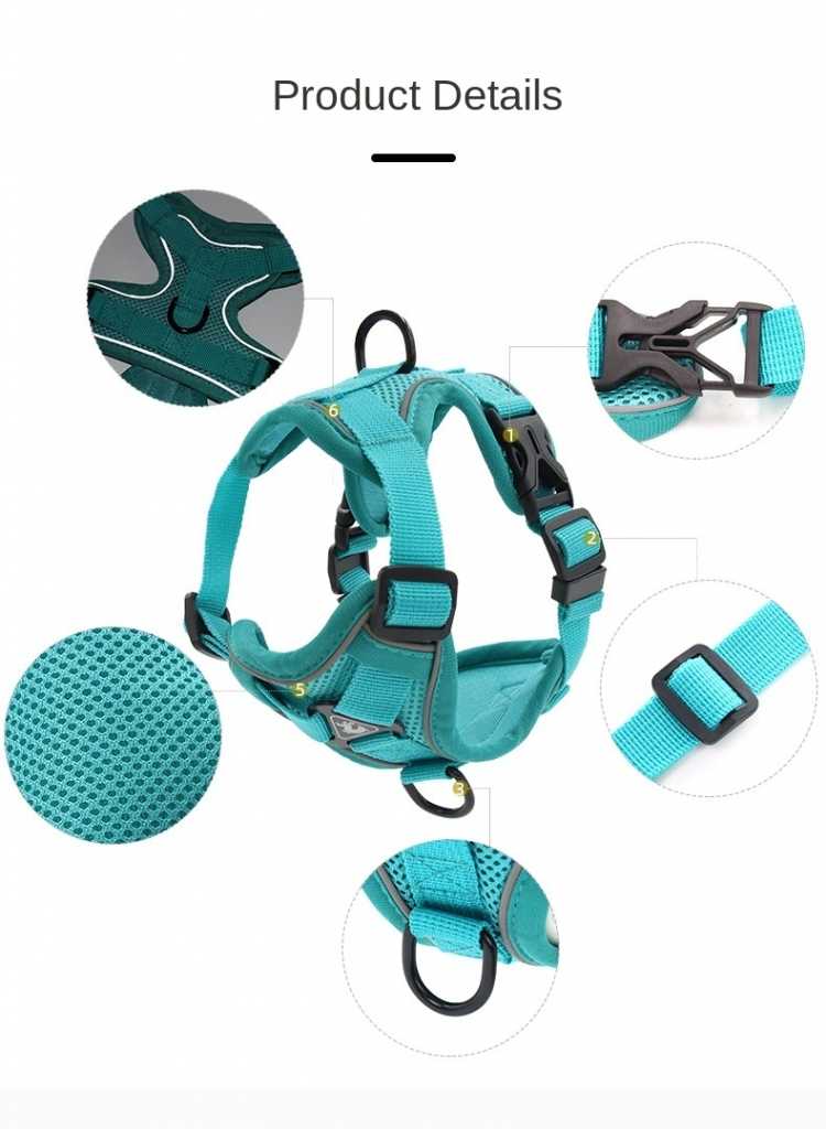 Personalized Super Comfort Breathable Adjustable Soft Neoprene Air Layer Dog Harness With Plastic