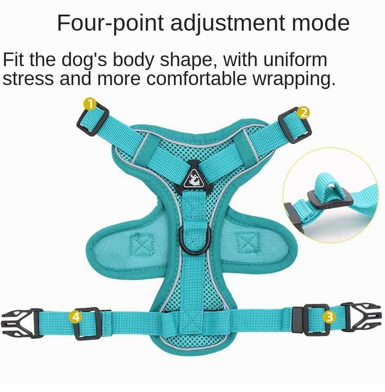 Personalized Super Comfort Breathable Adjustable Soft Neoprene Air Layer Dog Harness With Plastic