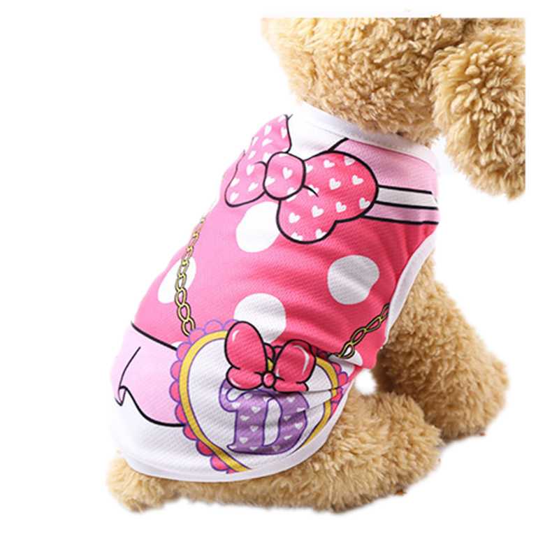 Pet Accessories Custom Apparel Spring Summer Teddy Bear Mesh Print Strap Cat Vest Pet Clothes Summer Dog