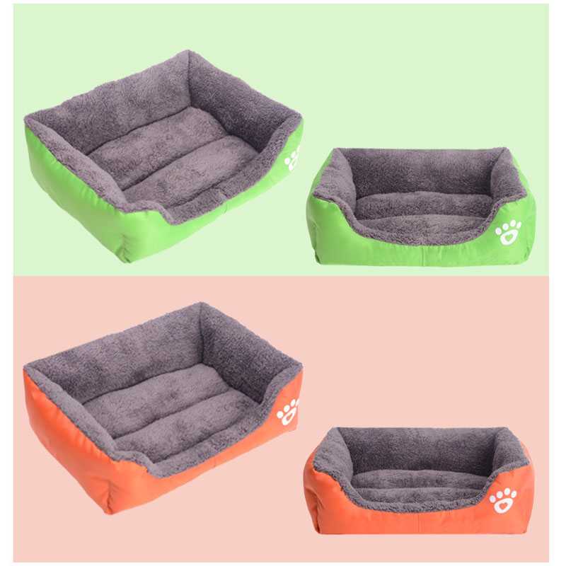 Pet Bed Cushion Paw Print Dog Bed Mat Cozy Soft Puppy Dog House Warming Kennel Waterproof Pad