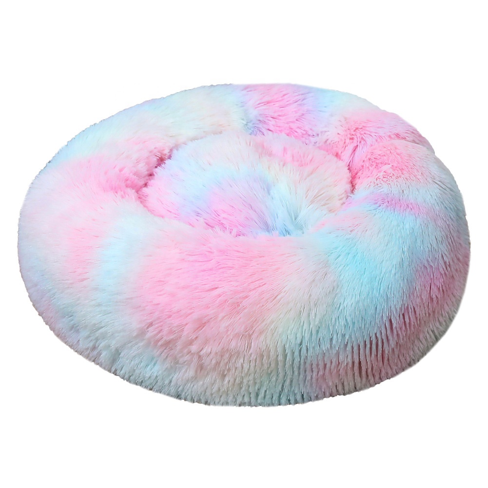 Pet Beds Accessories Removable Comfortable Washable Donut Calming Dog Beds Furniture Dogs Cats