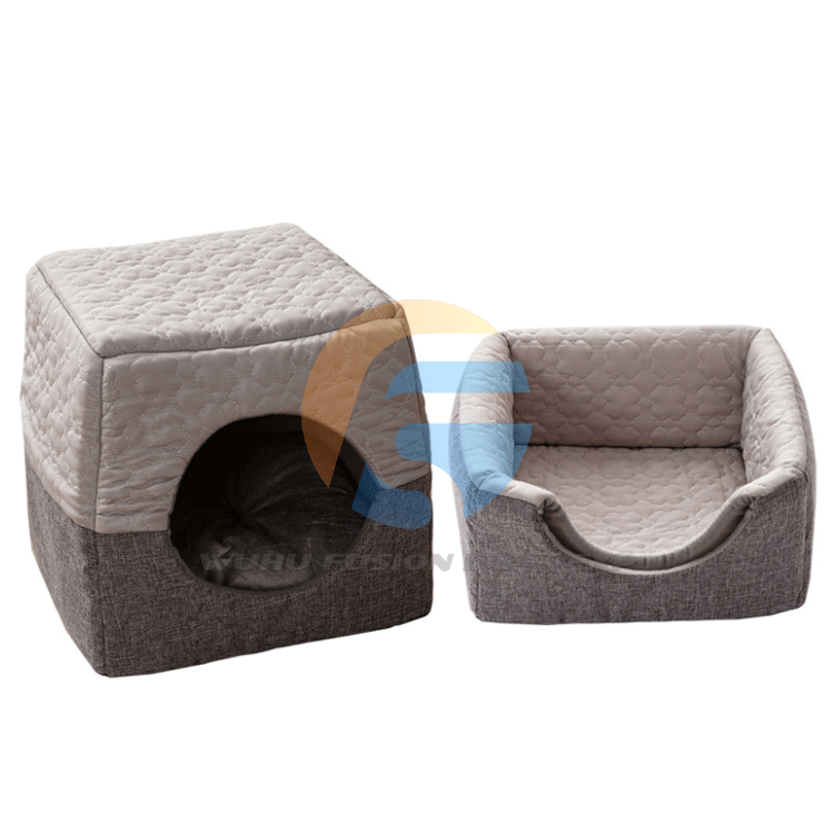 Pet Beds Furniture Indoor Nest Warm Breathable Firm Durable 2 In 1 Foldable Pet Bed Dog Cat Cave