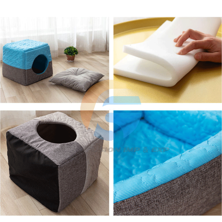 Pet Beds Furniture Indoor Nest Warm Breathable Firm Durable 2 In 1 Foldable Pet Bed Dog Cat Cave