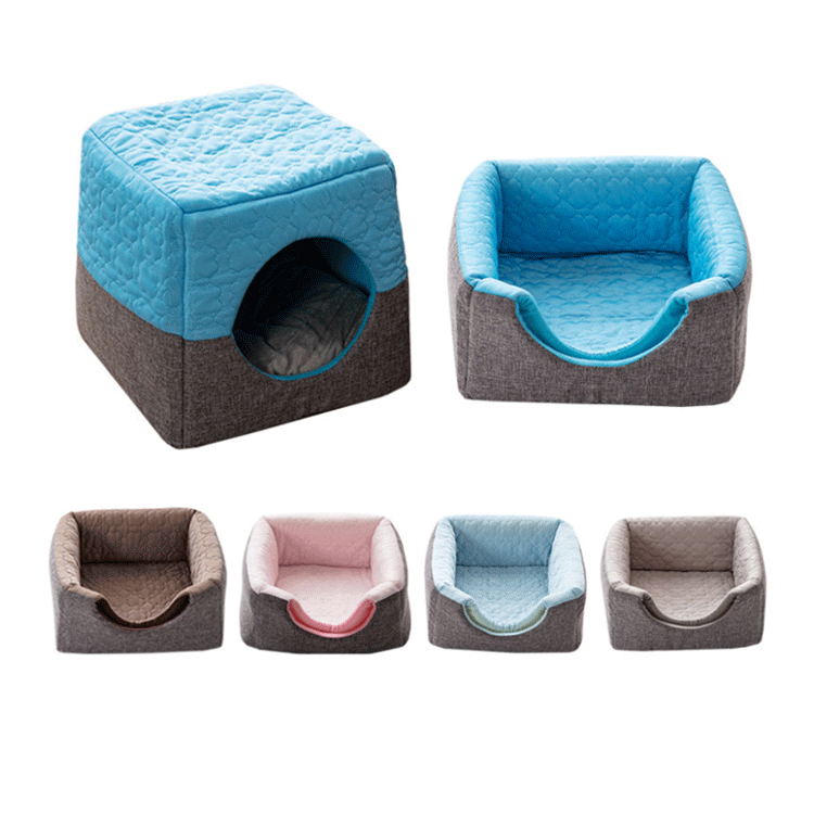 Pet Beds Furniture Indoor Nest Warm Breathable Firm Durable 2 In 1 Foldable Pet Bed Dog Cat Cave