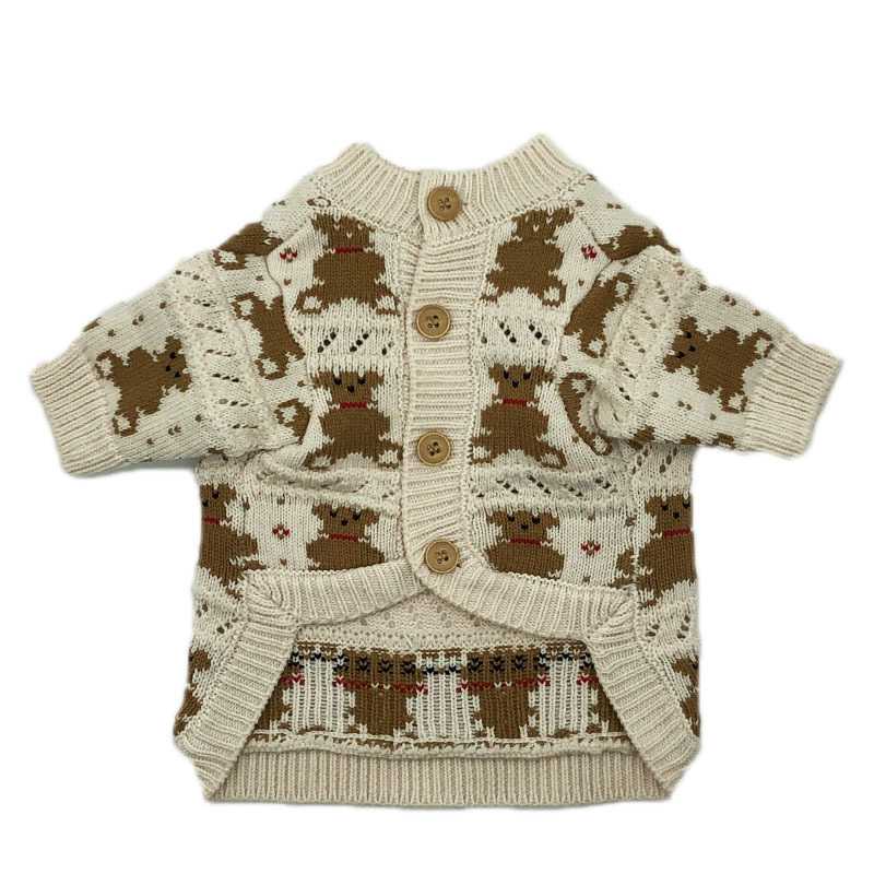 Pet Clothes Dog Sweaters With Buttons In Autumn Winter