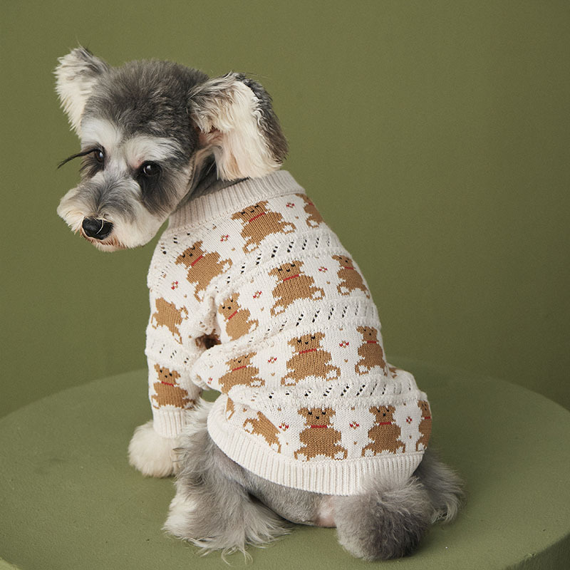 Pet Clothes Dog Sweaters With Buttons In Autumn Winter