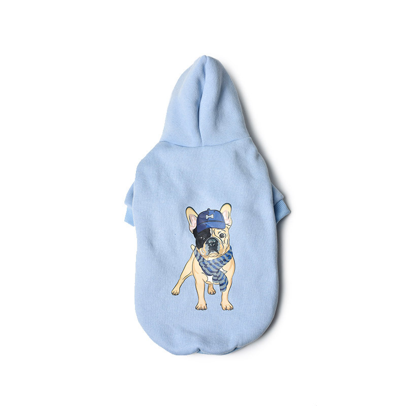 Pet Clothing Spring Autumn Dog Hooded Sweater Twolegged Pattern Printing