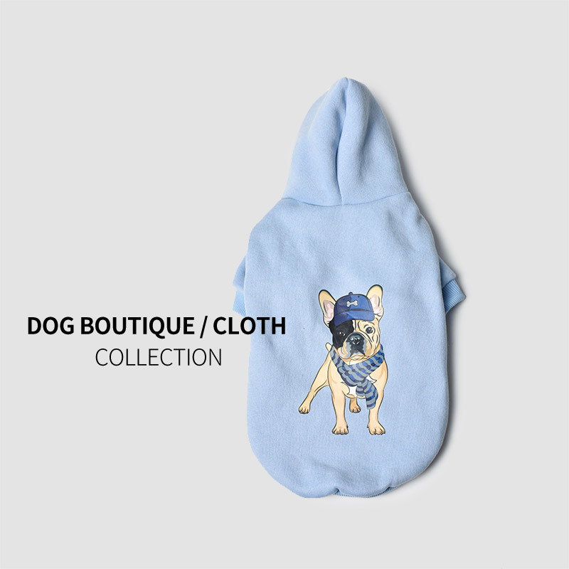 Pet Clothing Spring Autumn Dog Hooded Sweater Twolegged Pattern Printing