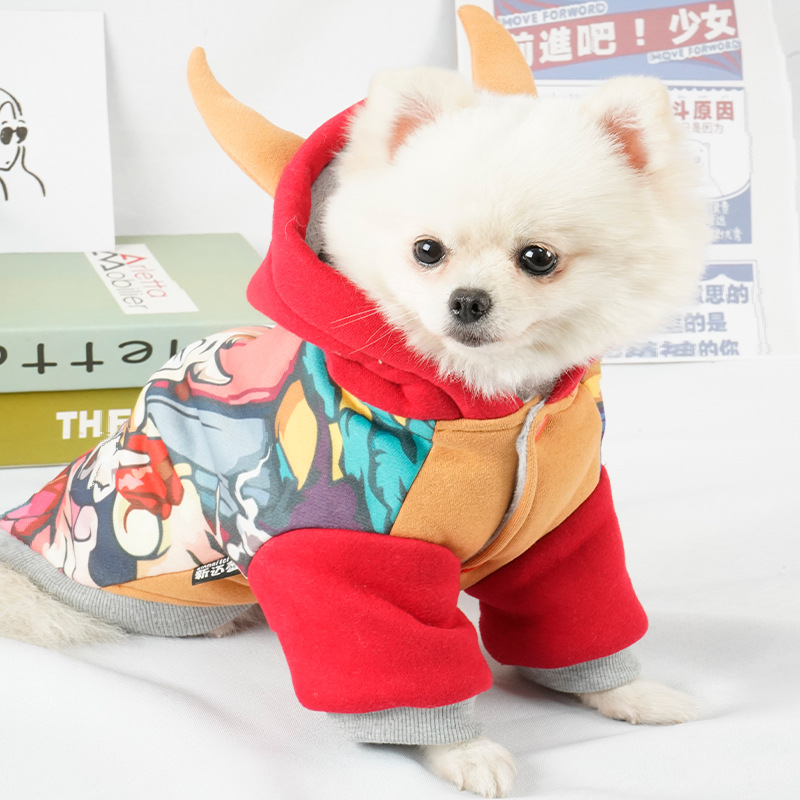 Pet Dog Clothes Hoodie Autumn Winter Fleecelined Year Clothes From China