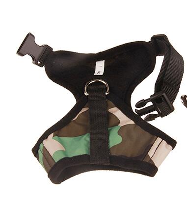 Pet Dog Harness Chest Back With Rope Pet Training Army Green