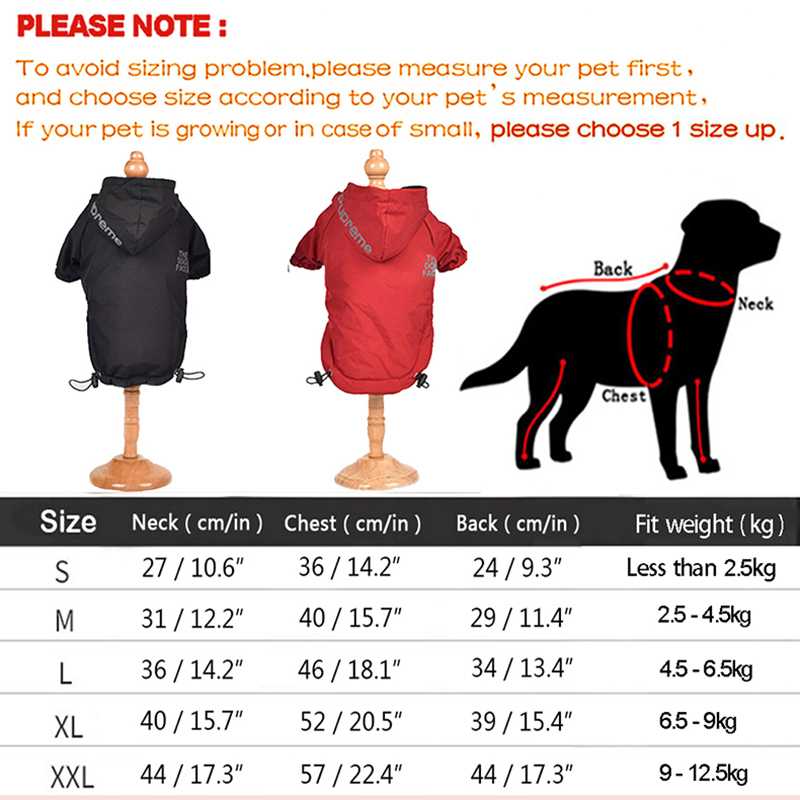 Pet Dog Waterproof Coat Puppy Warm Winter Jacket The Dog Face Hoodie Reflective Clothing Small Medium Dogs Cat Pet Clothes