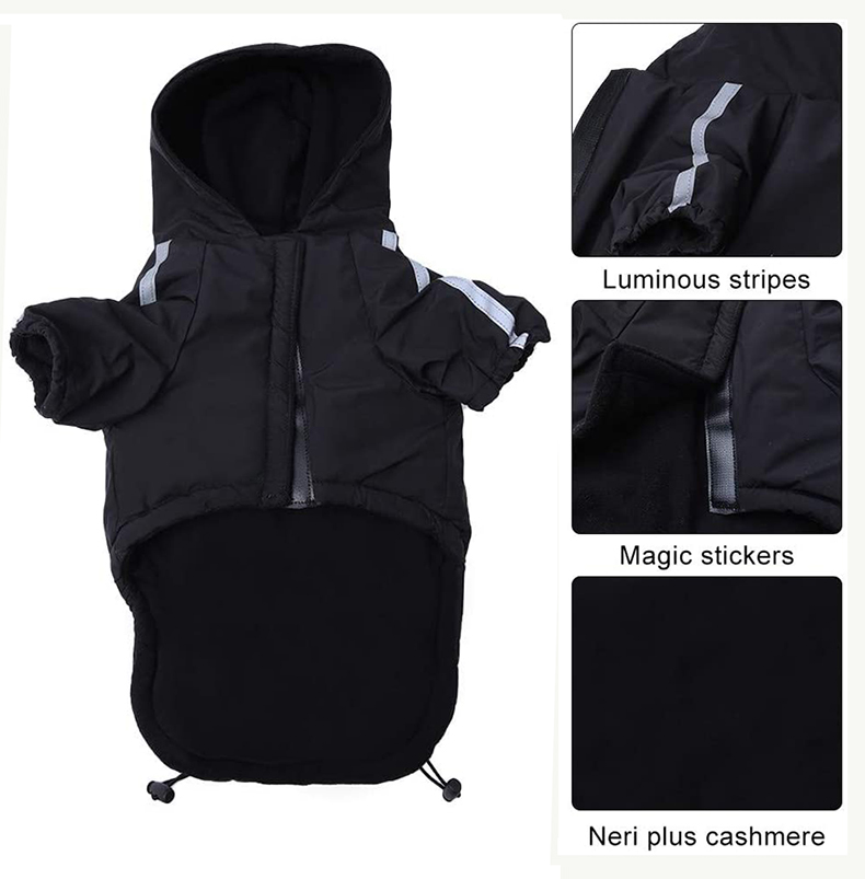 Pet Dog Waterproof Coat Puppy Warm Winter Jacket The Dog Face Hoodie Reflective Clothing Small Medium Dogs Cat Pet Clothes