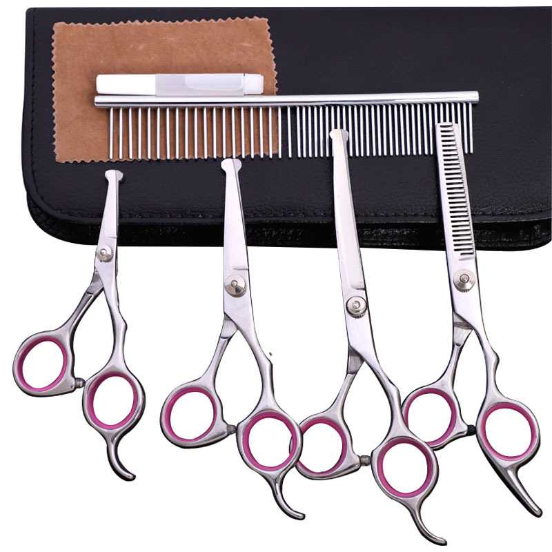 Pet Grooming Scissors Pet Dog Haircut Round Head 65 Inch Set Pet Safety Scissors Nose Hair Clipper