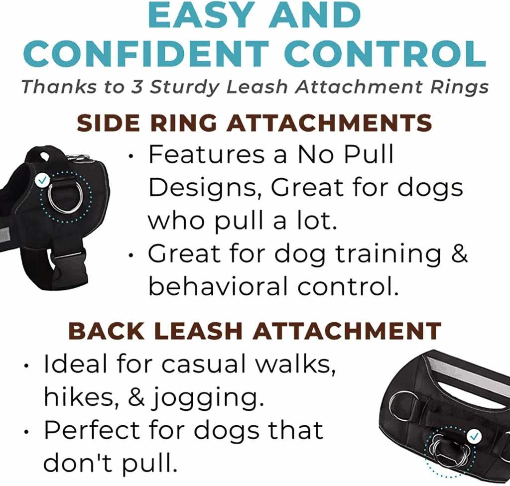 Pet Harness Adjustable Dog Harness With Martingale Loop NoPull Pet Harness With 3 Side Rings Leash Outdoor