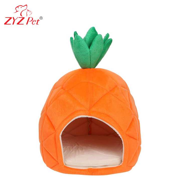 Pet House Dog Warm Cave Nest Cozy Sleeping Bed Pineapple Fruit Tart Shape Pet Bed Cat