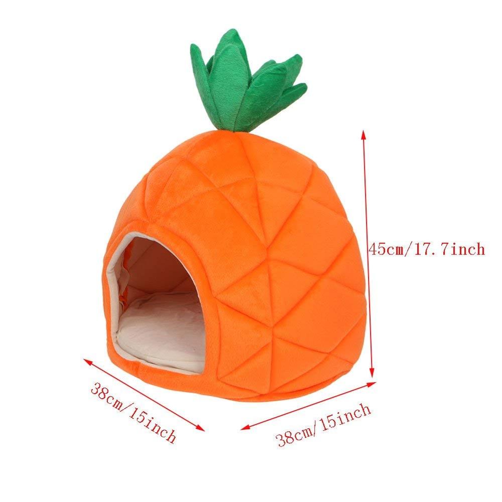 Pet House Dog Warm Cave Nest Cozy Sleeping Bed Pineapple Fruit Tart Shape Pet Bed Cat