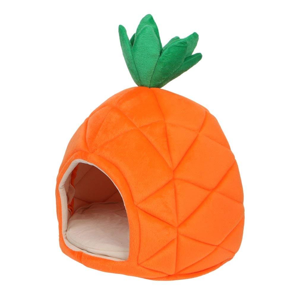 Pet House Dog Warm Cave Nest Cozy Sleeping Bed Pineapple Fruit Tart Shape Pet Bed Cat