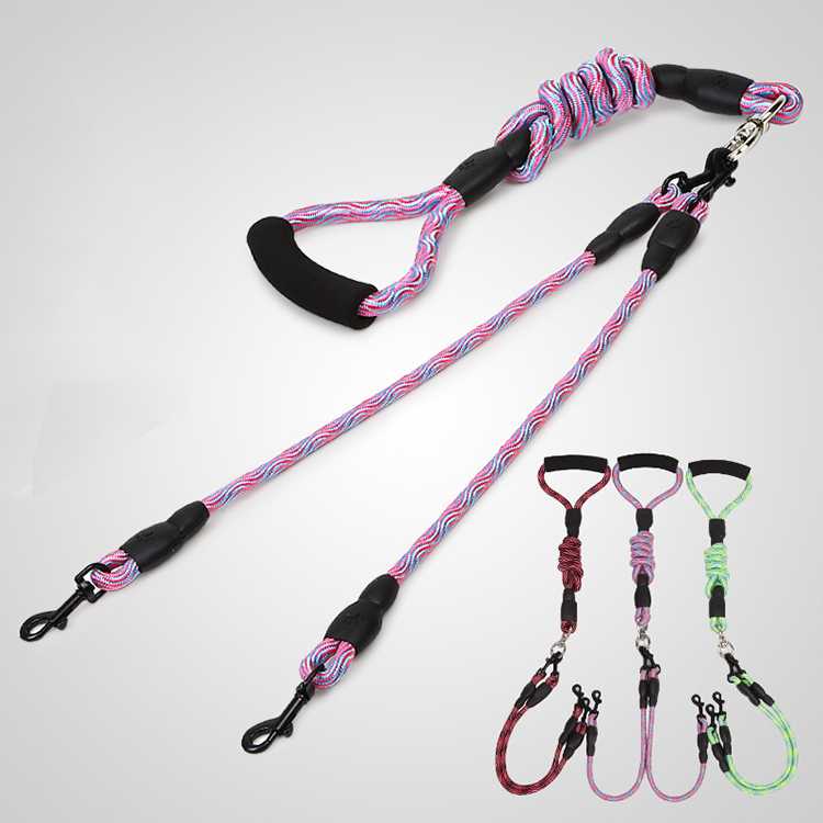 Pet Leash Custom Detachable Pet Leash Collar Doubleheaded Dog Pet Leash Rope