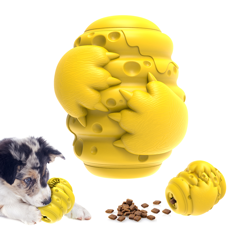 Pet Product Eco Friendly Natural Rubber Indestructible Interactive Treat Dispenser Dog Chew Toy Aggressive Chewer