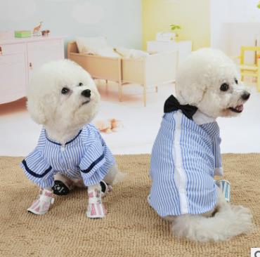 Pet Stripe Couples Wear Light Breathable Spring Summer Pet Clothes Cat Dog Clothing