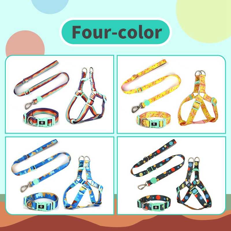 Pet Supplies Customized Sublimation Collar Dog Puppy Leash Collar Set