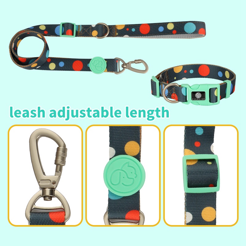 Pet Supplies Customized Sublimation Collar Dog Puppy Leash Collar Set