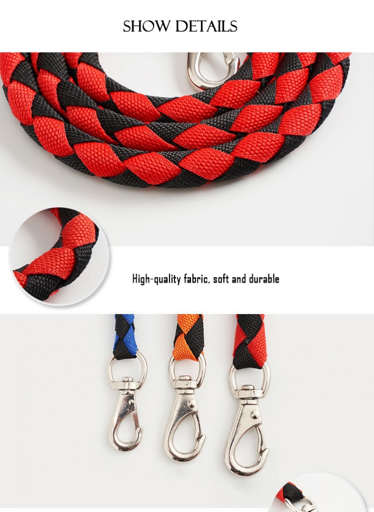 Pet Supplies Nylon Dog Chain Threepiece Set Lengthened Dog Leash No Pull Easy Walk Outdoor XXL Size