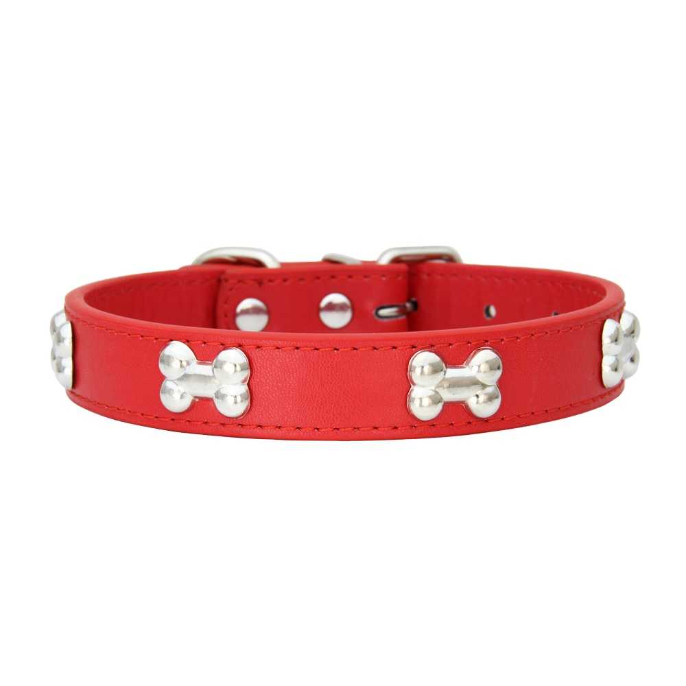 Pet Supplies PU Alloy Bone Dog Leash With Dog Laps Dog Collar Cute