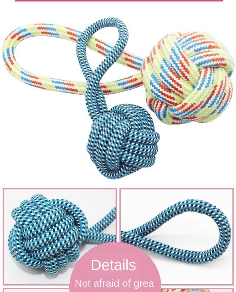 Pet Toy Manufacturer Portable Ball Dog Toy Cotton Rope Training Molar Teeth Cleaning Interactive Cat Pet Chew Toys