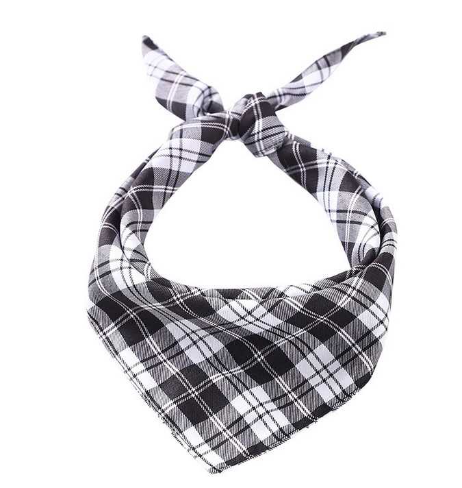 Pet Washable Triangle Plaid Bandanas Para Mascota Adjustable Custom Dog Scarf Bandana