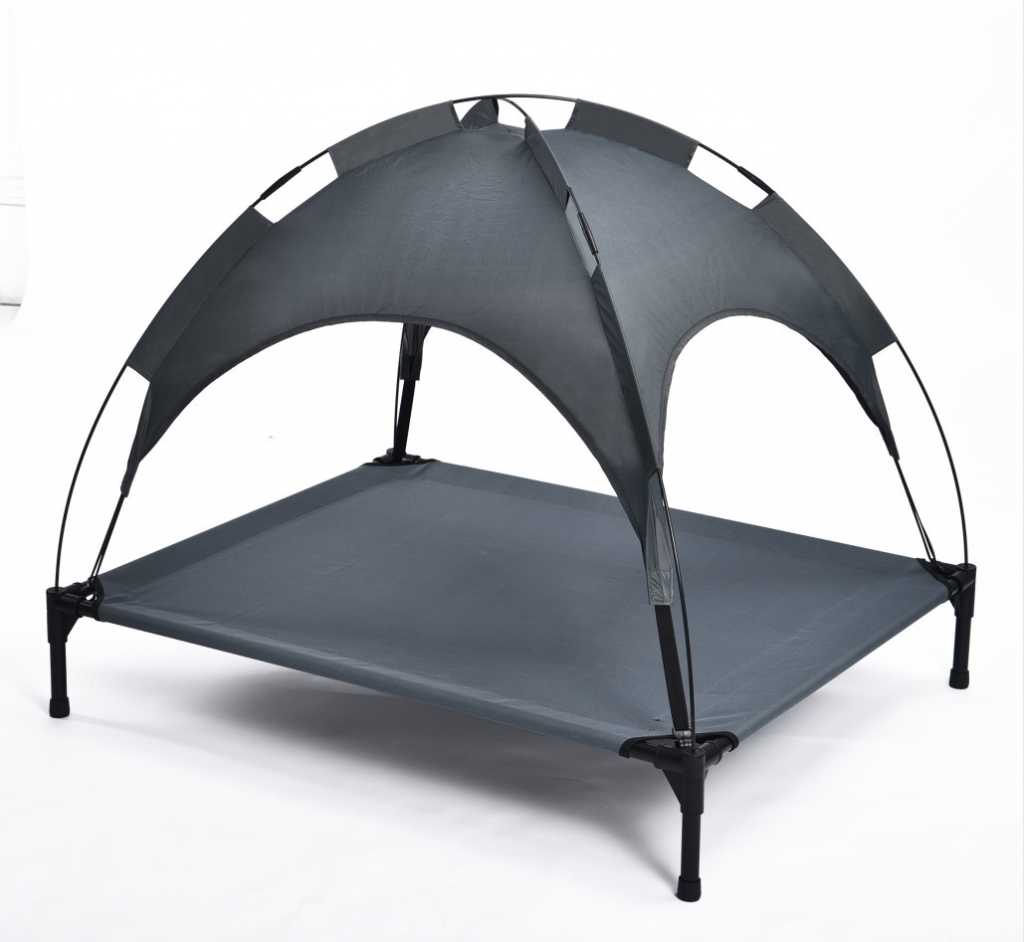 Petstar Outdoor Removable Canopy Lightweight Portable Raised Elevated Pet Dog Sun Cot Bed With Shade Canopy