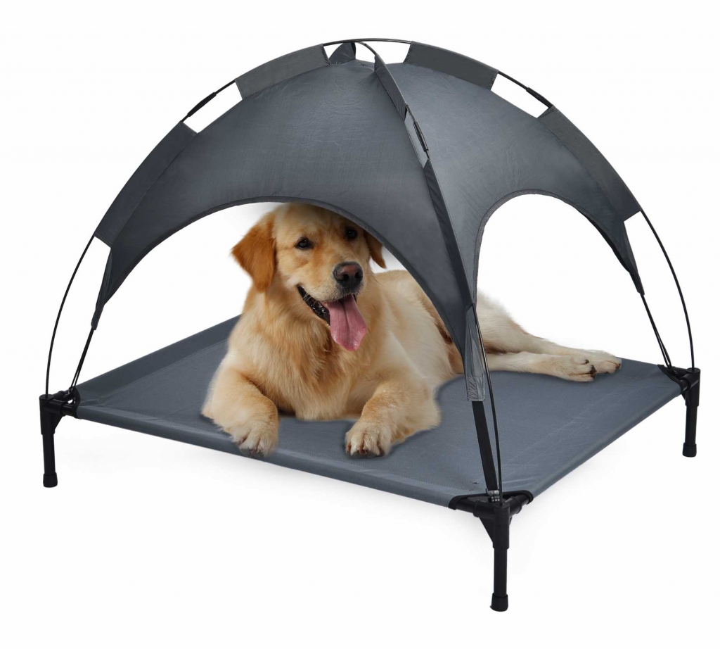 Petstar Outdoor Removable Canopy Lightweight Portable Raised Elevated Pet Dog Sun Cot Bed With Shade Canopy