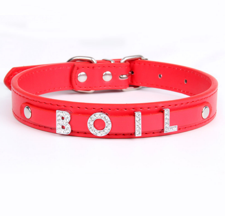 Plain Personalized Dog Name Collar 10mm Letters