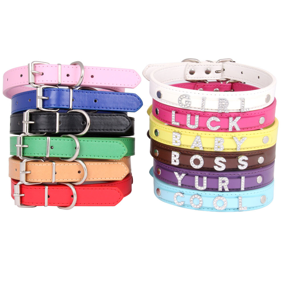 Plain Personalized Dog Name Collar 10mm Letters