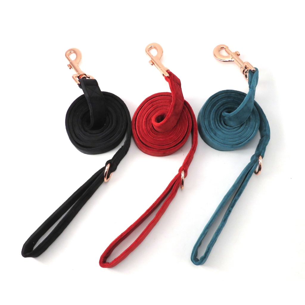 Premium Strong Comfortable Nylon Fabric Covered Pet Leash Velvet Soft Dog Leads