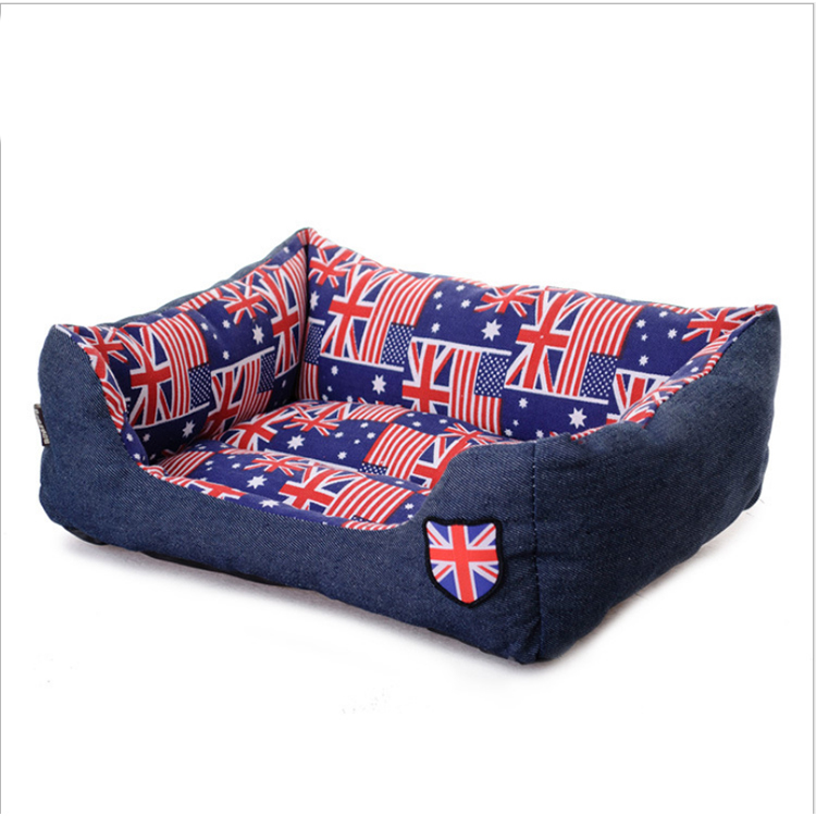 Printed Canvas Dog Bed Sofa British Pet Bed Waterproof Dog Beds Cat