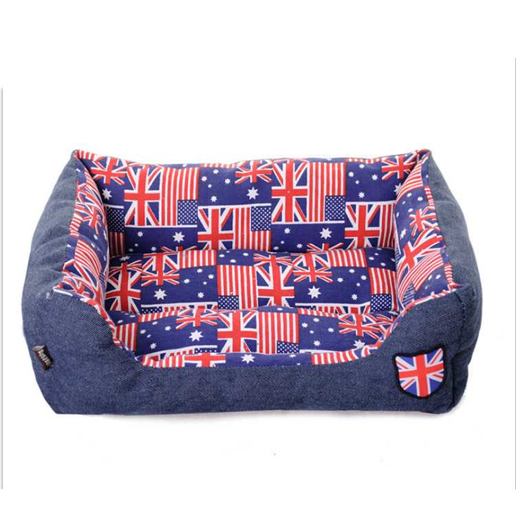 Printed Canvas Dog Bed Sofa British Pet Bed Waterproof Dog Beds Cat