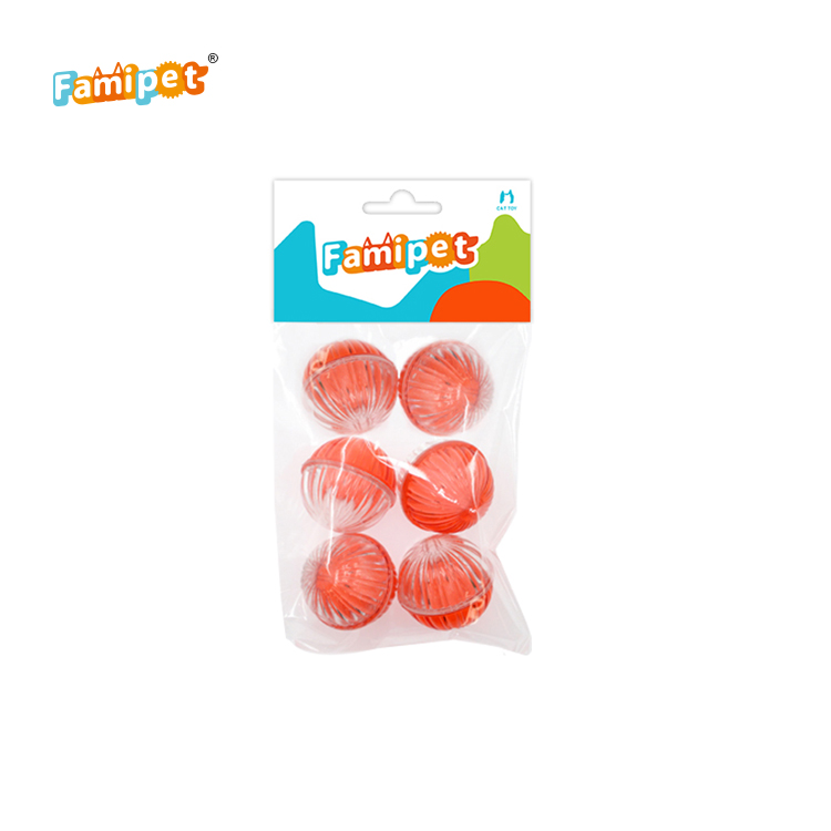 Professional Manufacture Funny Plain Plastic Balls With Bells Competitive Interactive Cat Toy