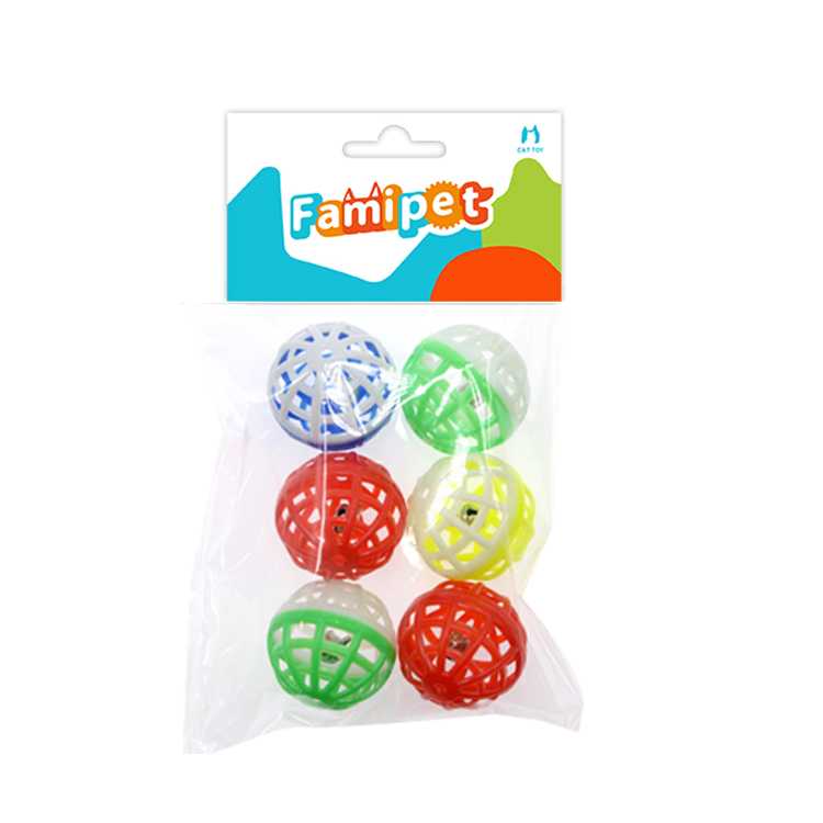 Professional Manufacture Funny Plain Plastic Balls With Bells Competitive Interactive Cat Toy