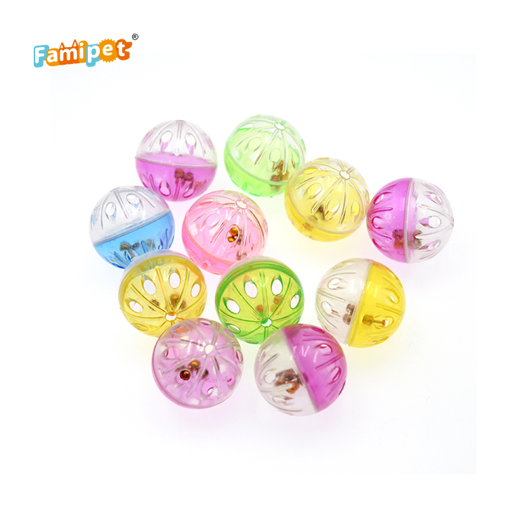 Professional Manufacture Funny Plain Plastic Balls With Bells Competitive Interactive Cat Toy