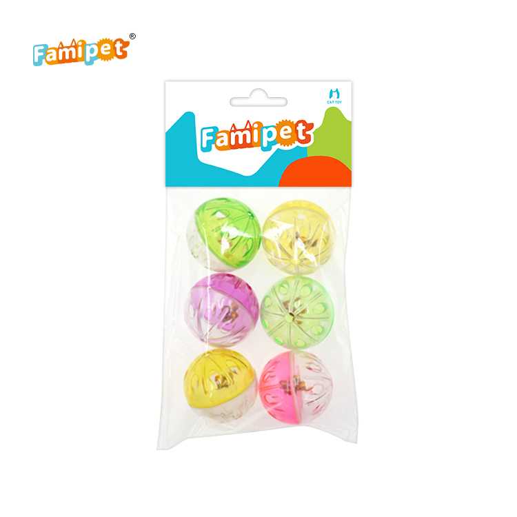 Professional Manufacture Funny Plain Plastic Balls With Bells Competitive Interactive Cat Toy