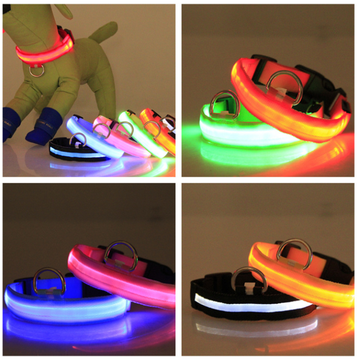 Promotional Dog LED Nylon Webbing Collar Nylon Webbing