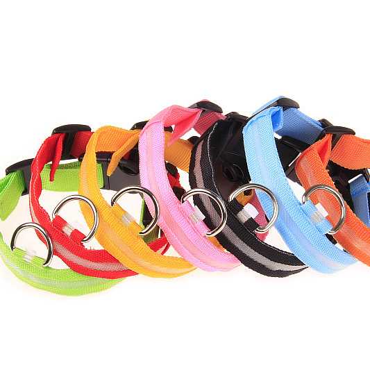 Promotional Dog LED Nylon Webbing Collar Nylon Webbing