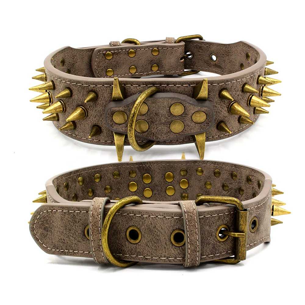 Pu Punk High End Collar Pet Pu Spike Dog Collar Metal Dog Personalised Pet Collar