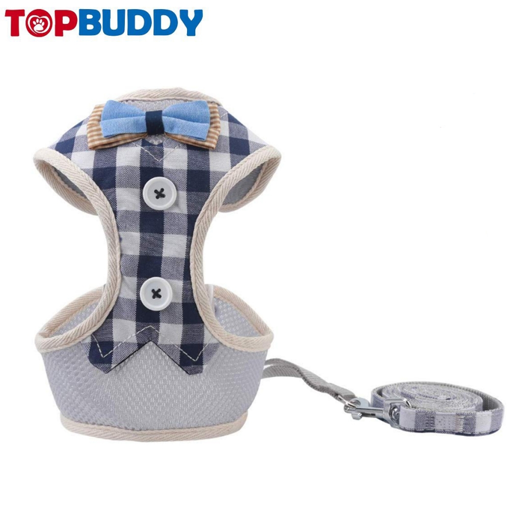 Puppy Padded Mesh Front Vest With Leash Adjustable Pets NoPull Walking Harness With Cute Bows Small Dogs