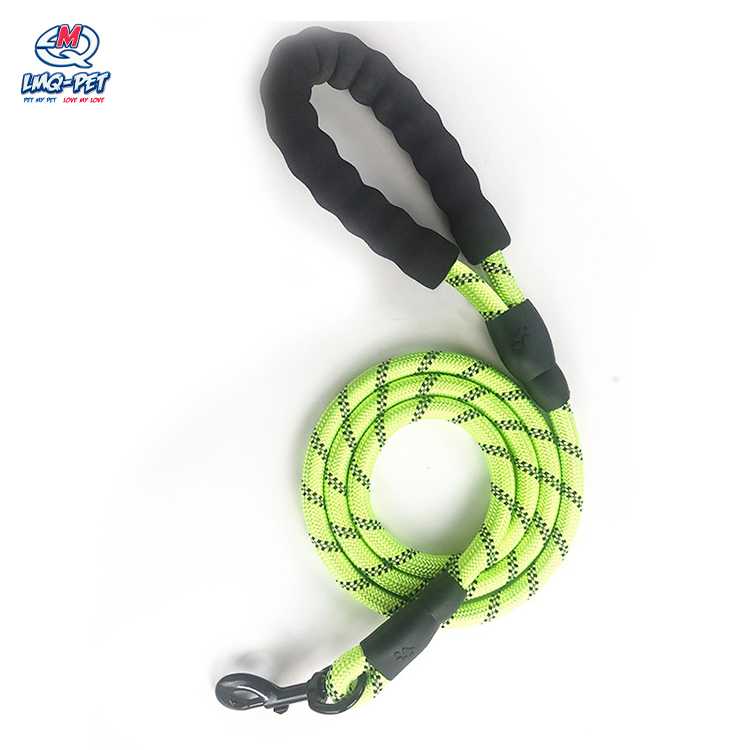 Reflective Handle Nylon Soft Padded Handle Dog Rope Leash Waterproof Colored Climbing Durable Rope Dog Leash